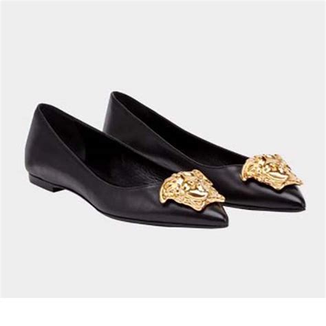 Versace Palazzo Ballerina Flat In Black 